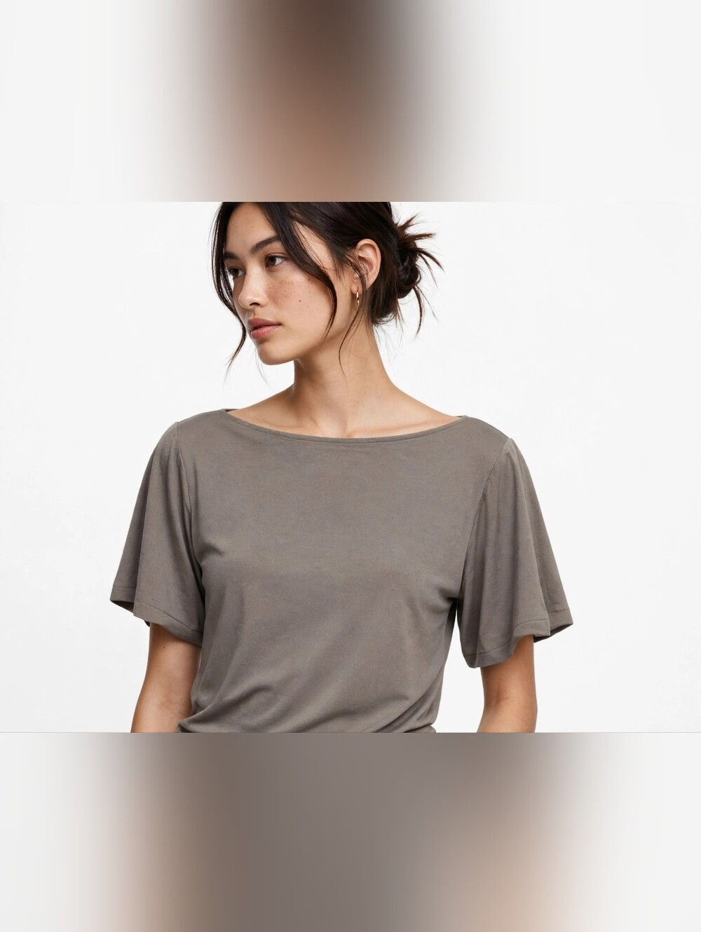 H&M Classic Women's Short-Sleeve Tee in Taupe